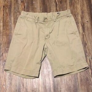 Polo Ralph Lauren Shorts Men's 32 Classic Fit 9" Tan Flat Front Chino Summer